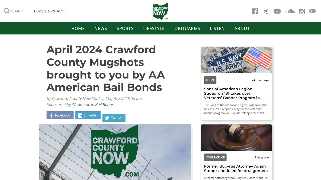 April 2024 Crawford County Mugshots brought to you by AA American Bail ...